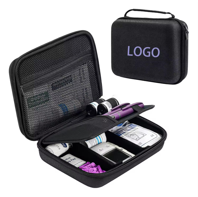 ODM OEM Wholesale Custom EVA Medical for Glucose Meters Protective Travel Organizer with Foam Insert Diabetic Bag