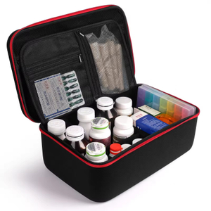 ODM Custom Logo Big Capacity Hard Shell First Aid Case Pill Bottle Organizer Storage Empty Organizer Box for Home Office School