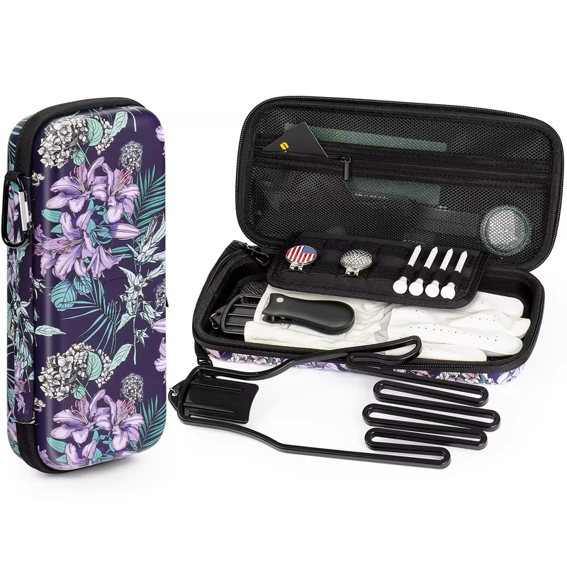 OEM Factory Custom Color Durable EVA Golf Glove Case Ventilated Storage Waterproof Hard Pouch Mesh Compartments