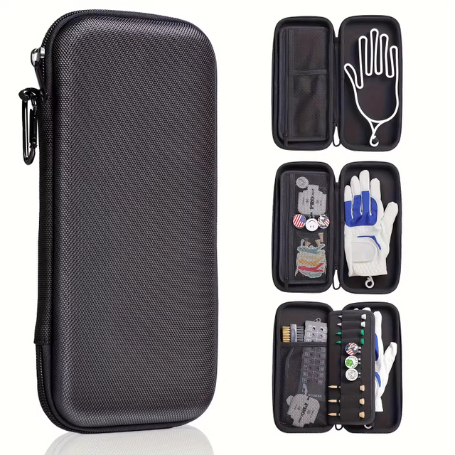 Custom Logo Hard EVA Golf Caddie Case Waterproof Storage Bag with Protective Zipper Pouch for Tees Markers & Accessories OEM/ODM