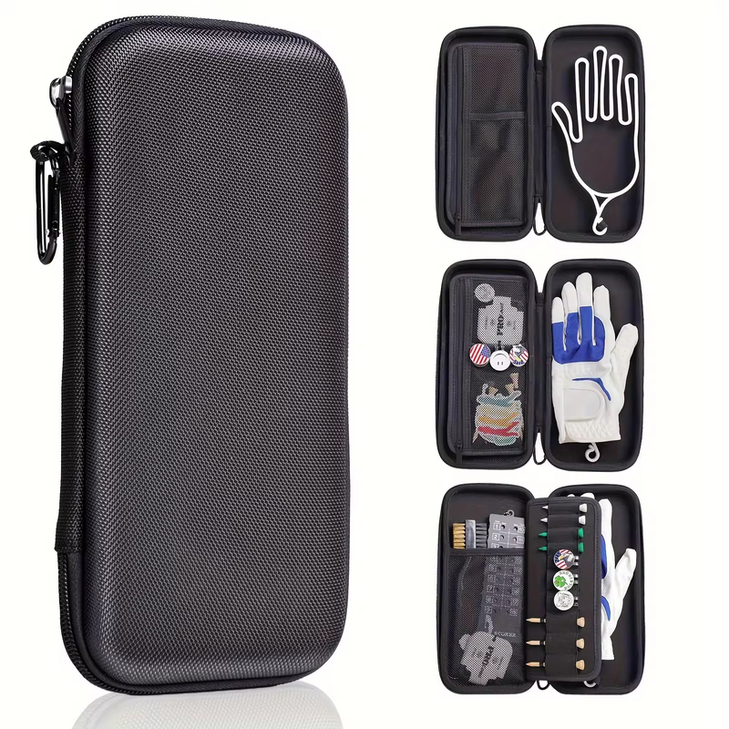 Custom Logo Hard EVA Golf Caddie Case Waterproof Storage Bag with Protective Zipper Pouch for Tees Markers & Accessories OEM/ODM