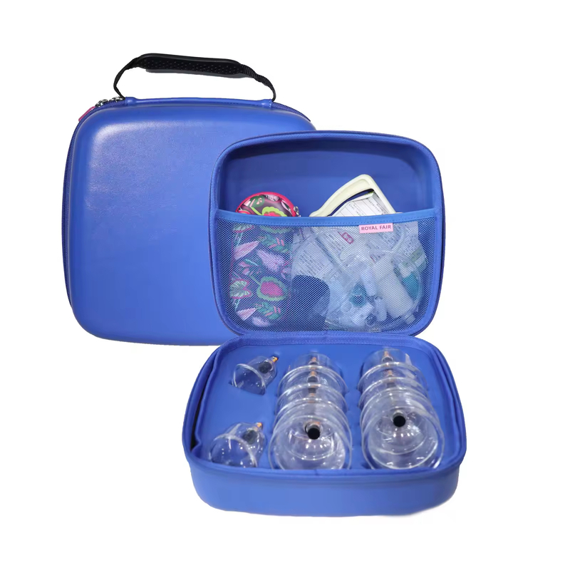Wholesale Custom EVA Hard Shell Medical Device Case Large Capacity for Vacuum Massage Cupping Sets with Multi-Layer Foam