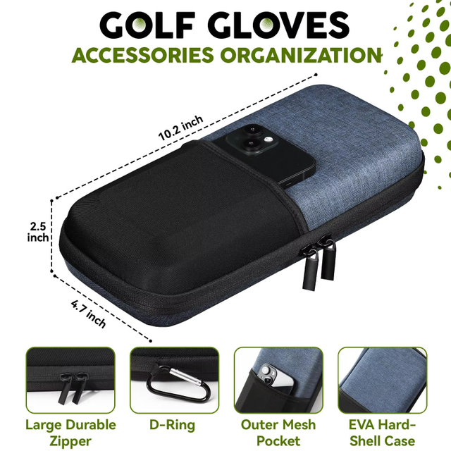 Eva Case Customized Eco Friendly Hard Eva Golf Glove Holder Case Zipper Eva Fashion Travel Glove Case for Carry