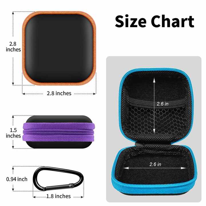 Custom Logo Square EVA Earphone Storage Box with Cable Case Protective Mini EVA Wire Carrying Case for Travel