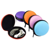 ODM OEM Custom Shockproof PU Leather Mini Round EVA Hard Shell Case Bag Travel USB Cable Earbud Earphone Storage Box Coin Purse